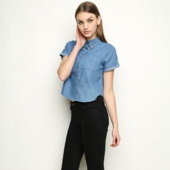 Brandy Melville Tops - SOLD NWT Brandy Melville Payton Denim Top